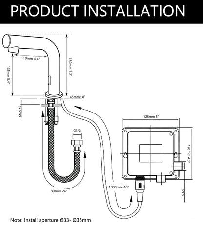 Sensomatica Madu Sensorarmatur Gun Metal Kaltwasserversion