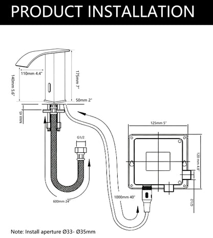 Sensomatica Bent Sensorarmatur gebürstetes Gold Kaltwasserversion