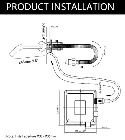 Sensomatica Pesaro Sensorarmatur in gebürstetem Gold, Kaltwassermodell
