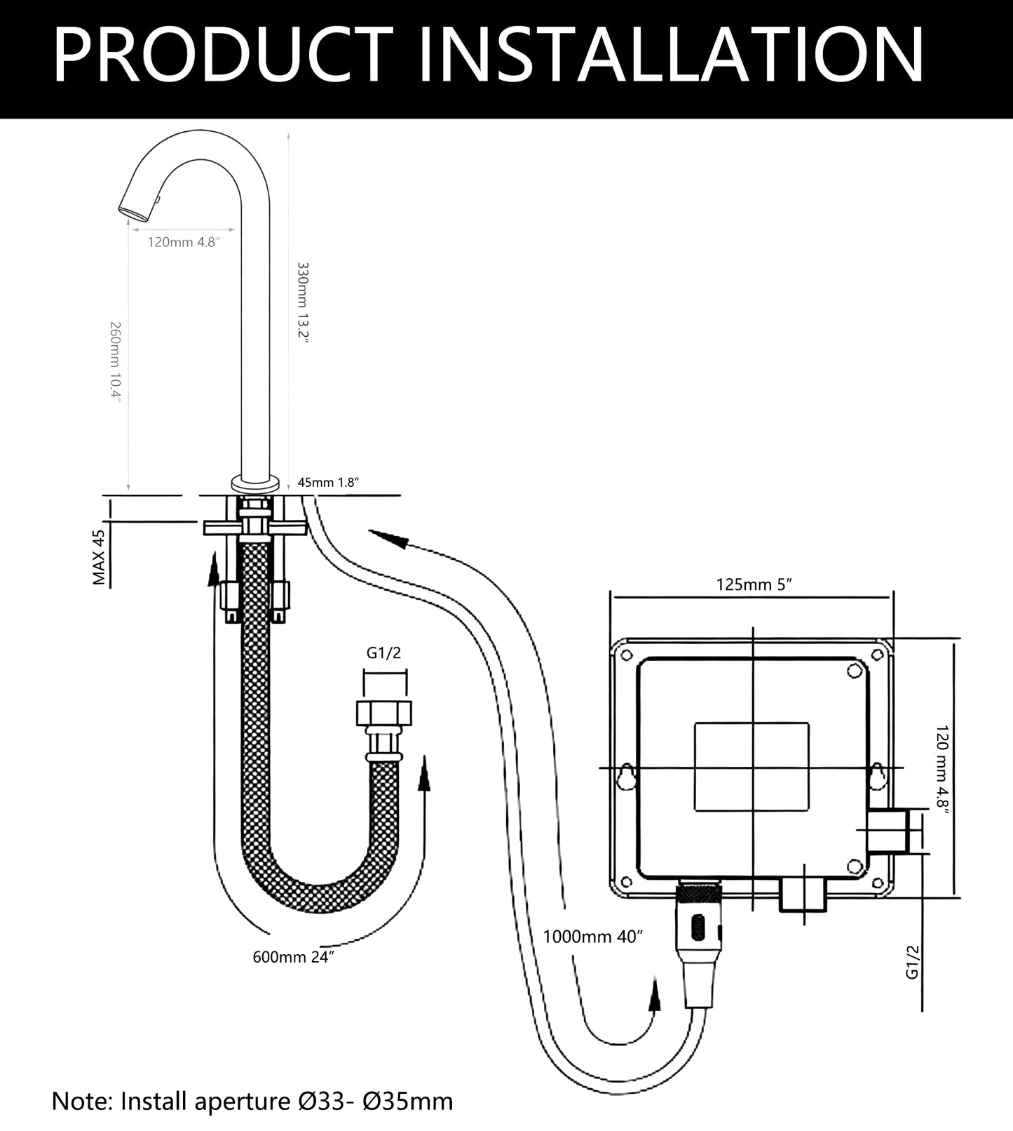 Sensomatica Cesaro - Geborsteld Nikkel Koud 330MM