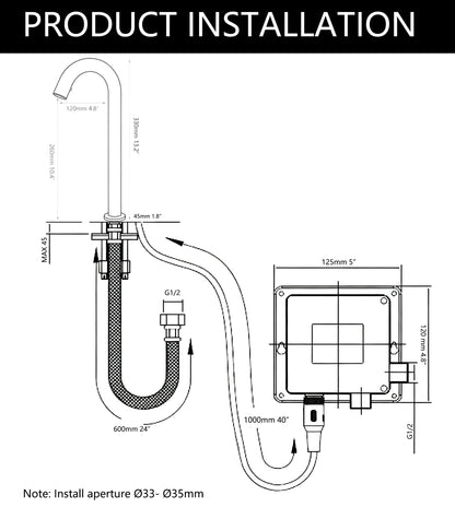 Sensomatica Cesaro - Geborsteld Nikkel Koud 330MM