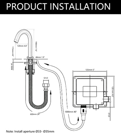 Sensomatica Sensorkraan Cesaro Goud 190MM – Koud Water Model