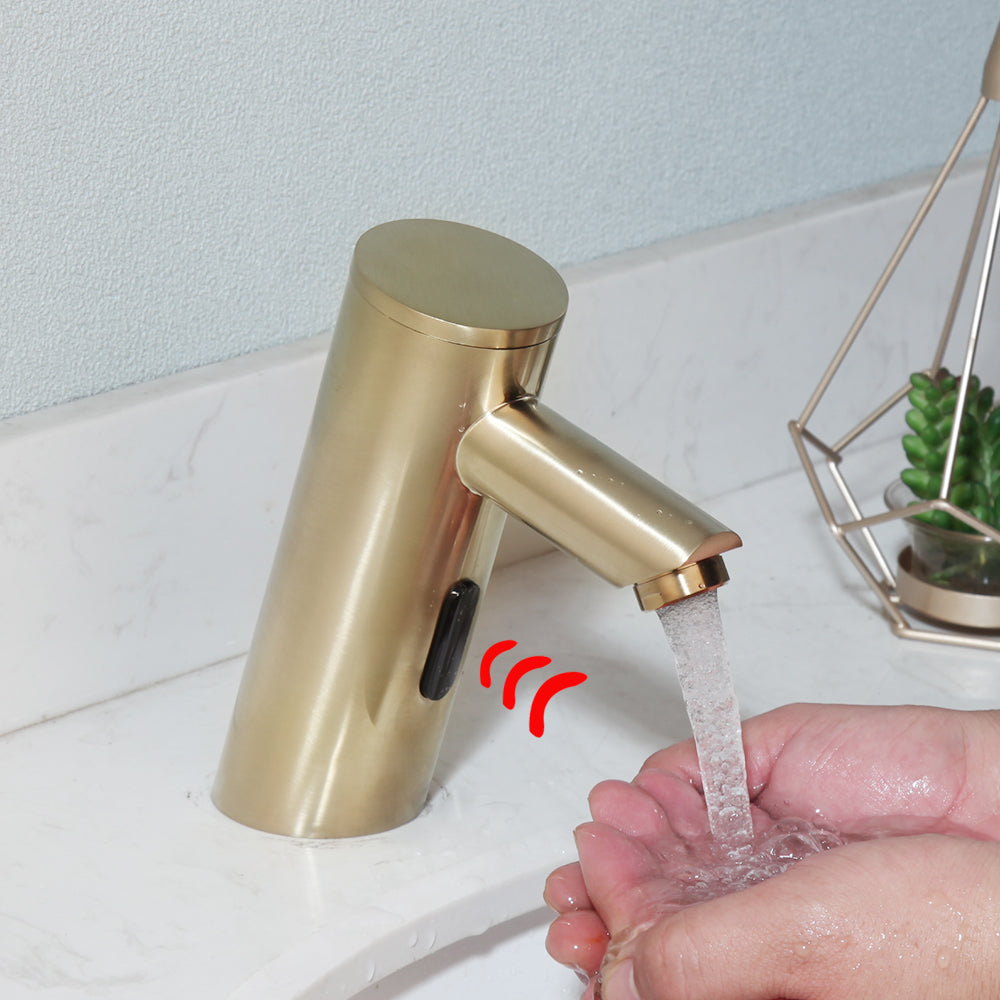 Sensomatica Corto Brushed Gold Sensor Faucet – Cold Model