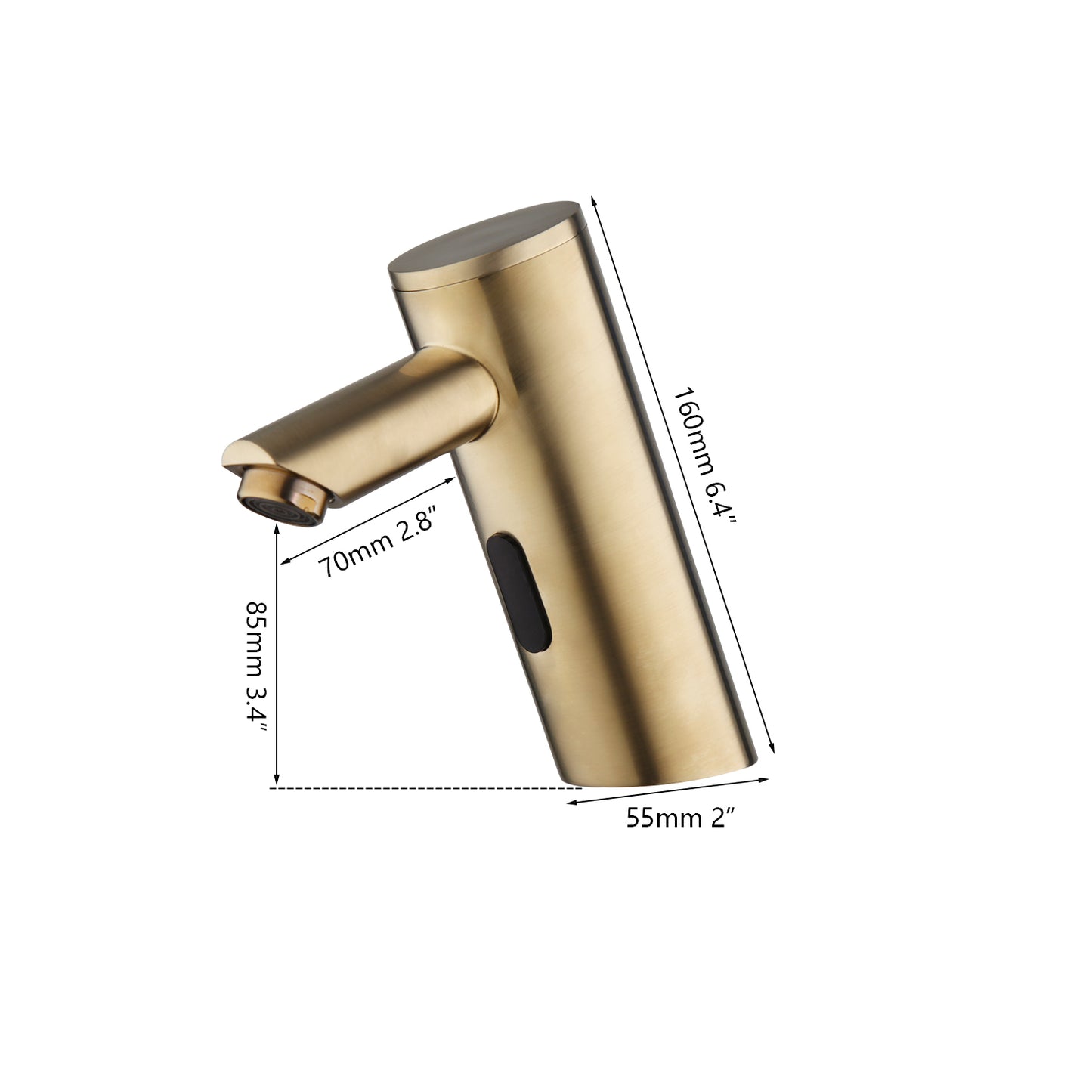 Sensomatica Corto Brushed Gold Sensor Faucet – Cold Model