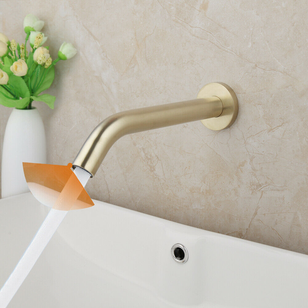 Pesaro brushed gold sensor tap short model 130 MM