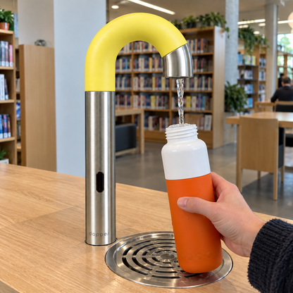 Dopper sensor watertap RVS Yellow Tang – Contactloos flessen vullen