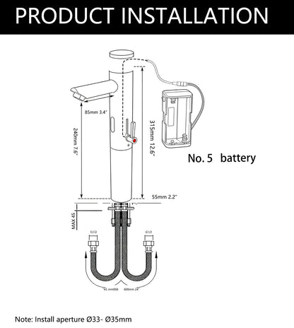 Sensomatica Chroom sensorkraan met warmteregelaar model Scuro