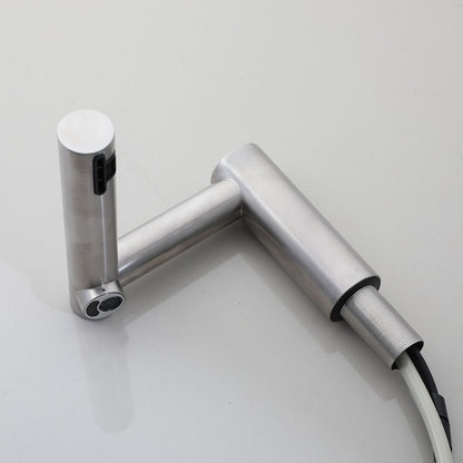 Sensomatica Ortas sensorkraan geborsteld nikkel | 2-in-1 kraan met handendroger