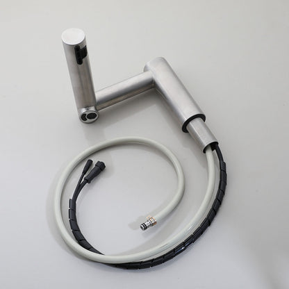 Sensomatica Ortas sensorkraan geborsteld nikkel | 2-in-1 kraan met handendroger