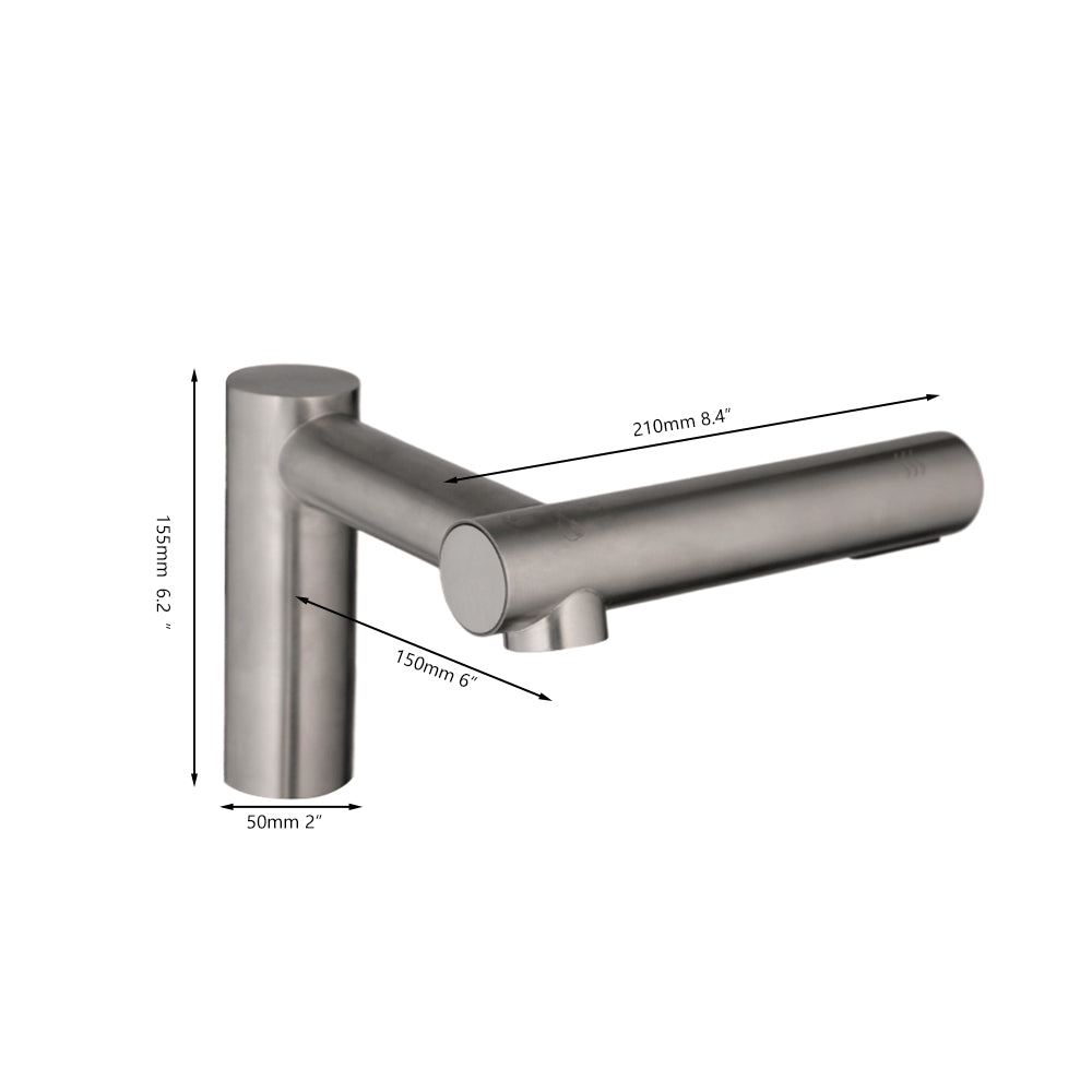 Sensomatica Ortas sensorkraan geborsteld nikkel | 2-in-1 kraan met handendroger