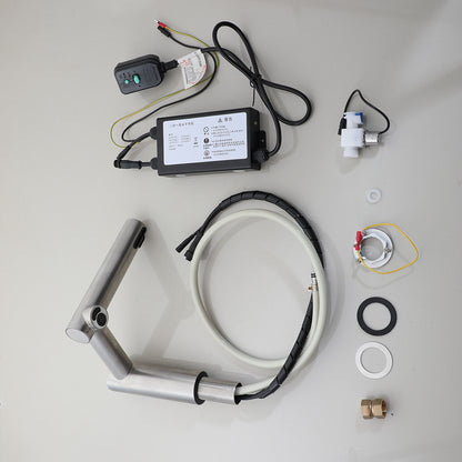 Sensomatica Ortas sensorkraan geborsteld nikkel | 2-in-1 kraan met handendroger