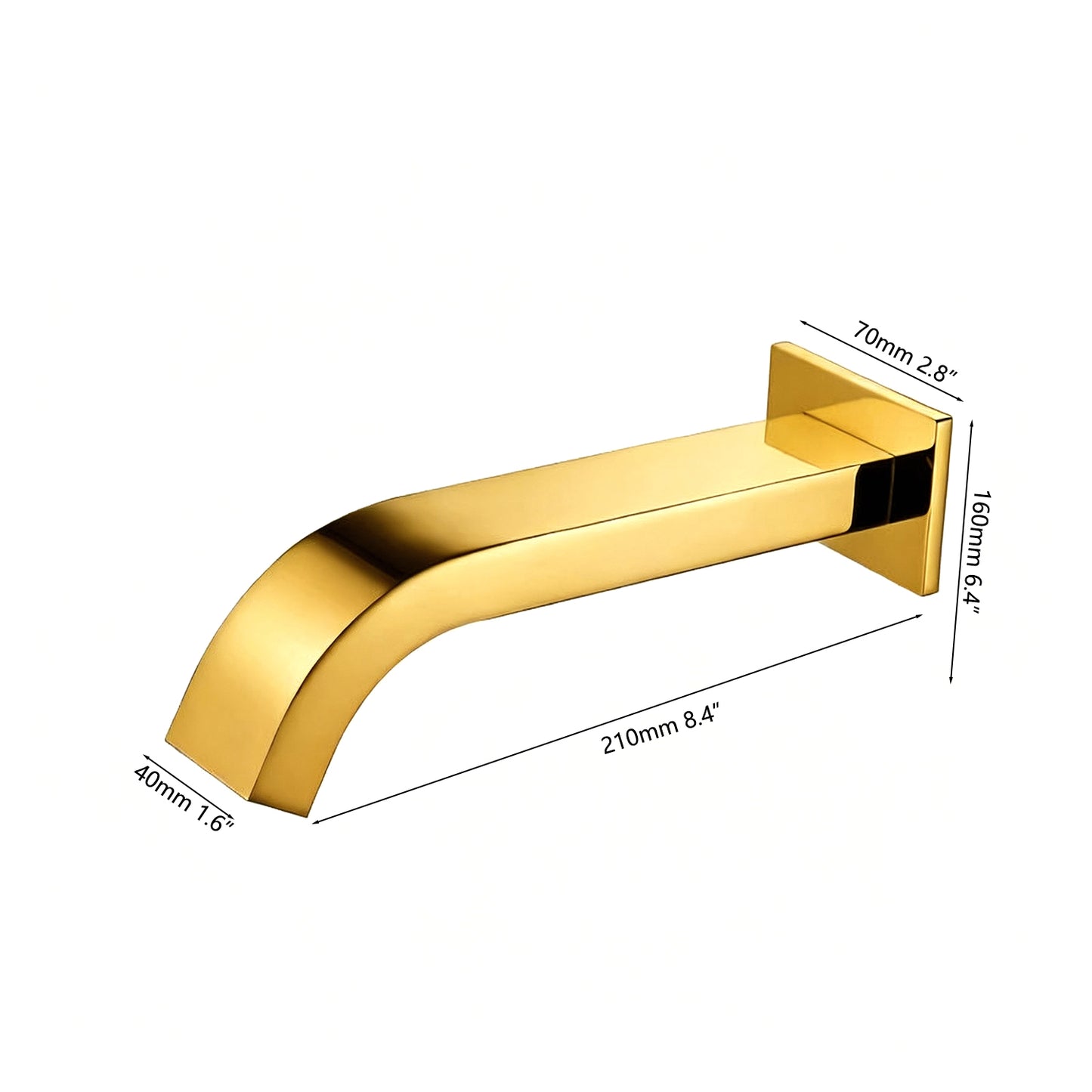 Sensomatica Arco wand sensorkraan goud | Koudwater inbouwmodel