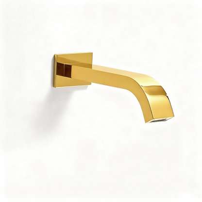 Sensomatica Arco wand sensorkraan goud | Koudwater inbouwmodel