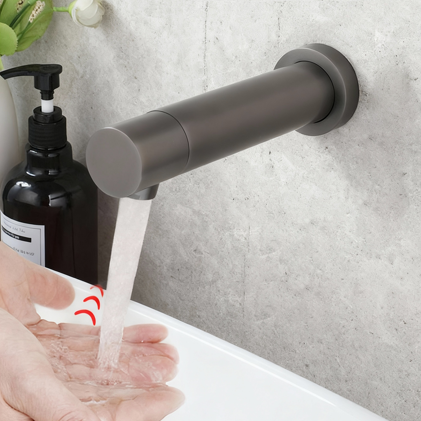 Sensomatica Gun Metal Sensor Muurkraan – 130 mm