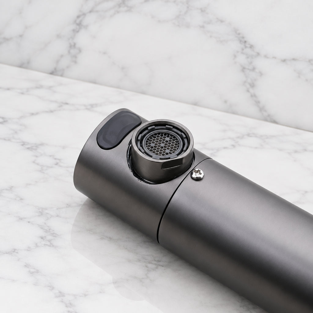 Grifo mural con sensor Sensomatica Gun Metal – 130 mm