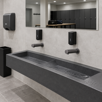 Grifo mural con sensor Sensomatica Gun Metal – 130 mm
