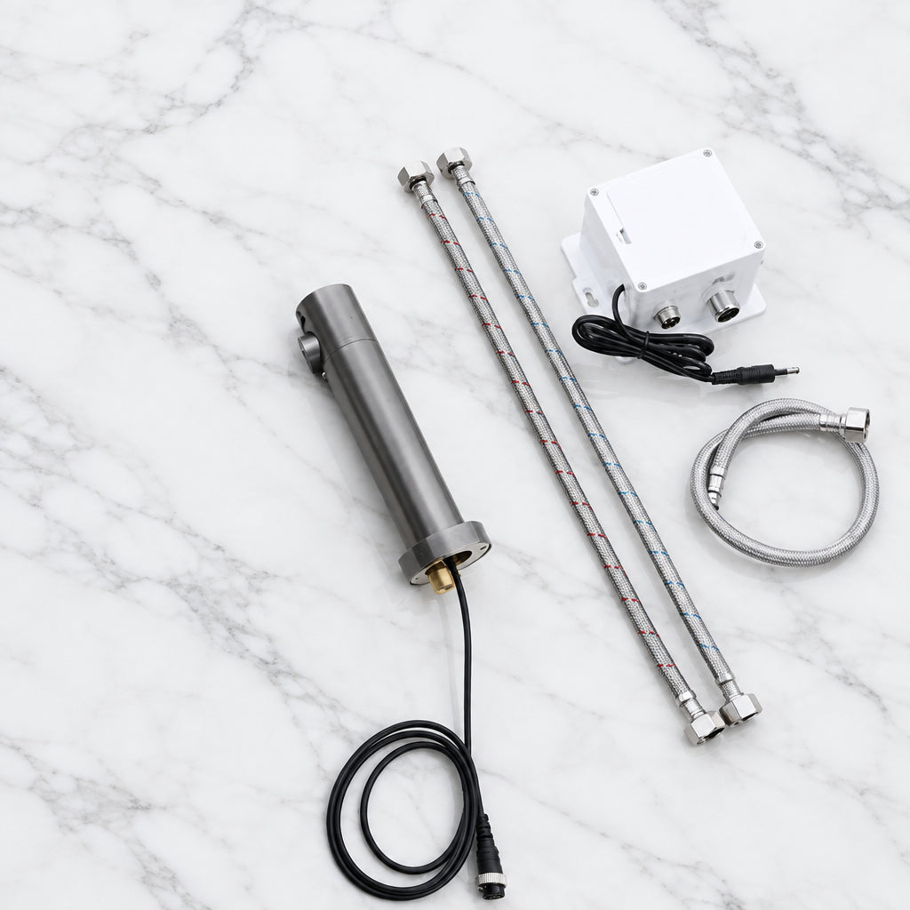 Grifo mural con sensor Sensomatica Gun Metal – 130 mm