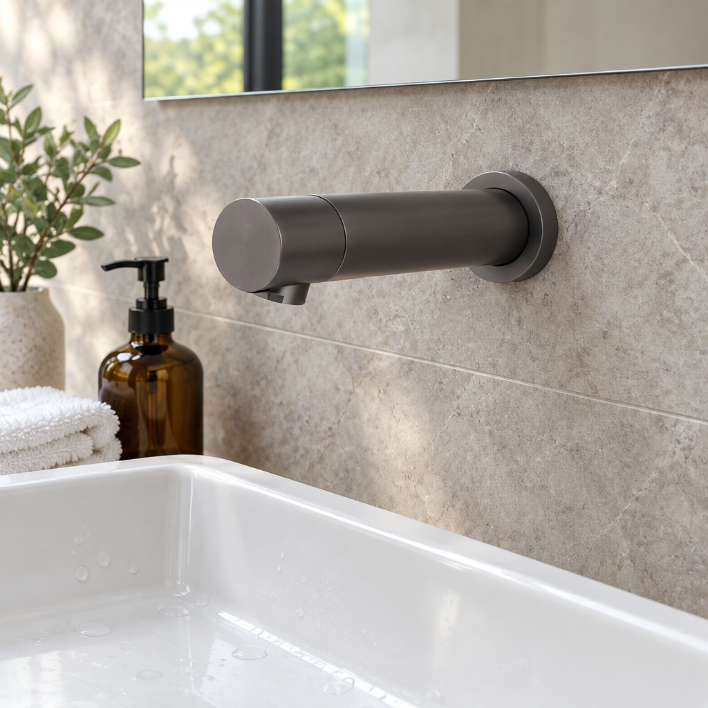 Grifo mural con sensor Sensomatica Gun Metal – 130 mm