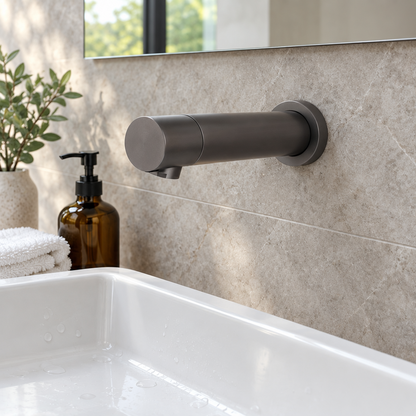 Grifo mural con sensor Sensomatica Gun Metal – 130 mm