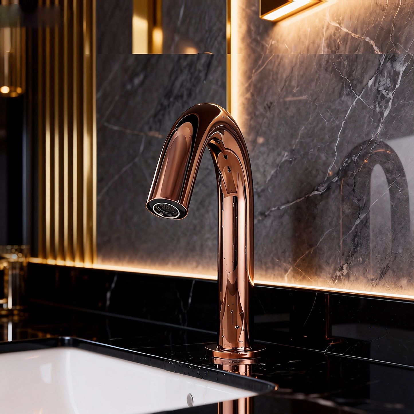 Sensomatica Cesaro sensorkraan rose goud 190MM