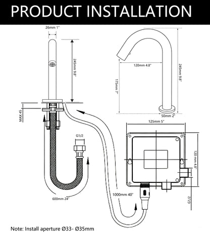 Sensomatica Cesaro rose goud sensorkraan | 245 mm