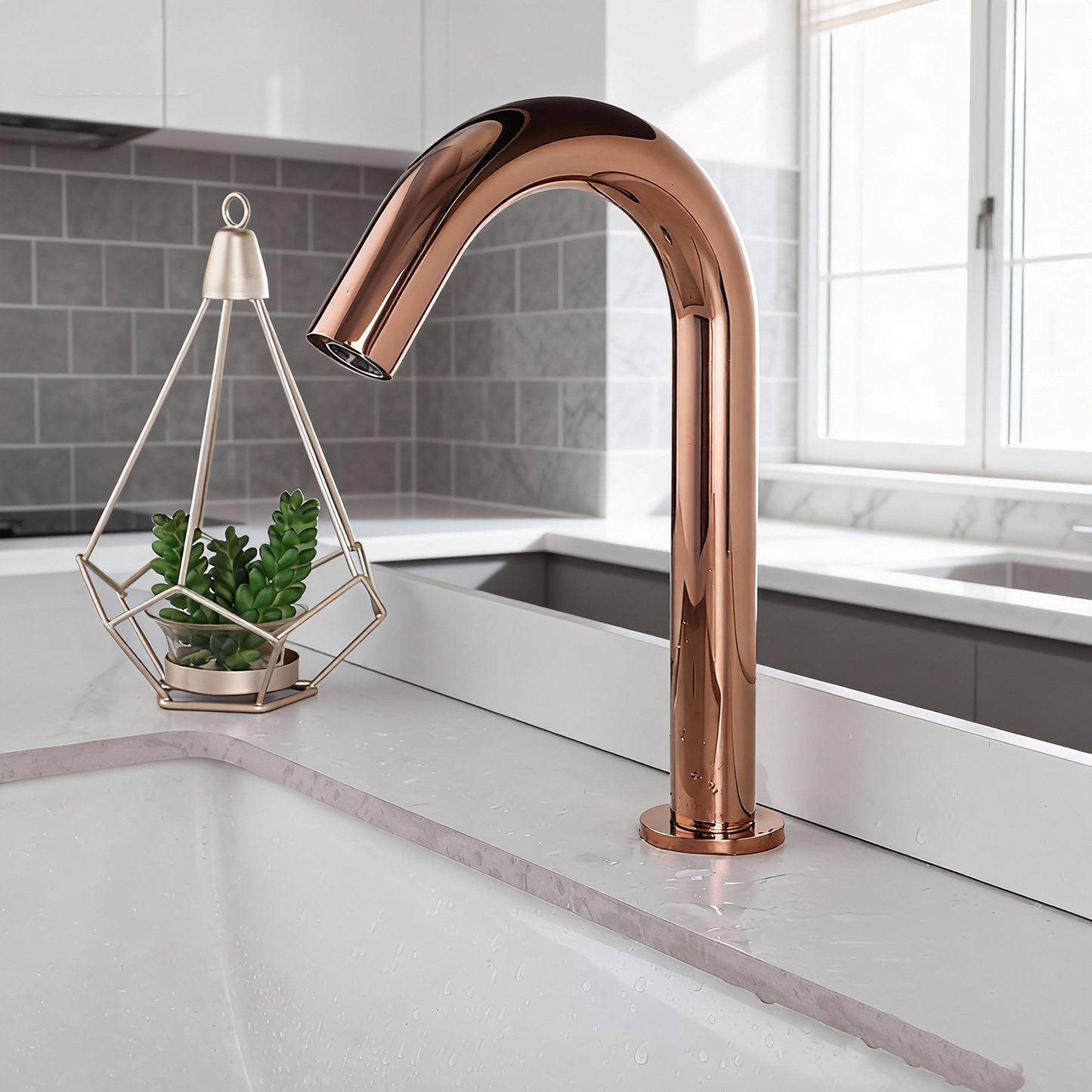 Sensomatica Cesaro rose goud sensorkraan | 245 mm