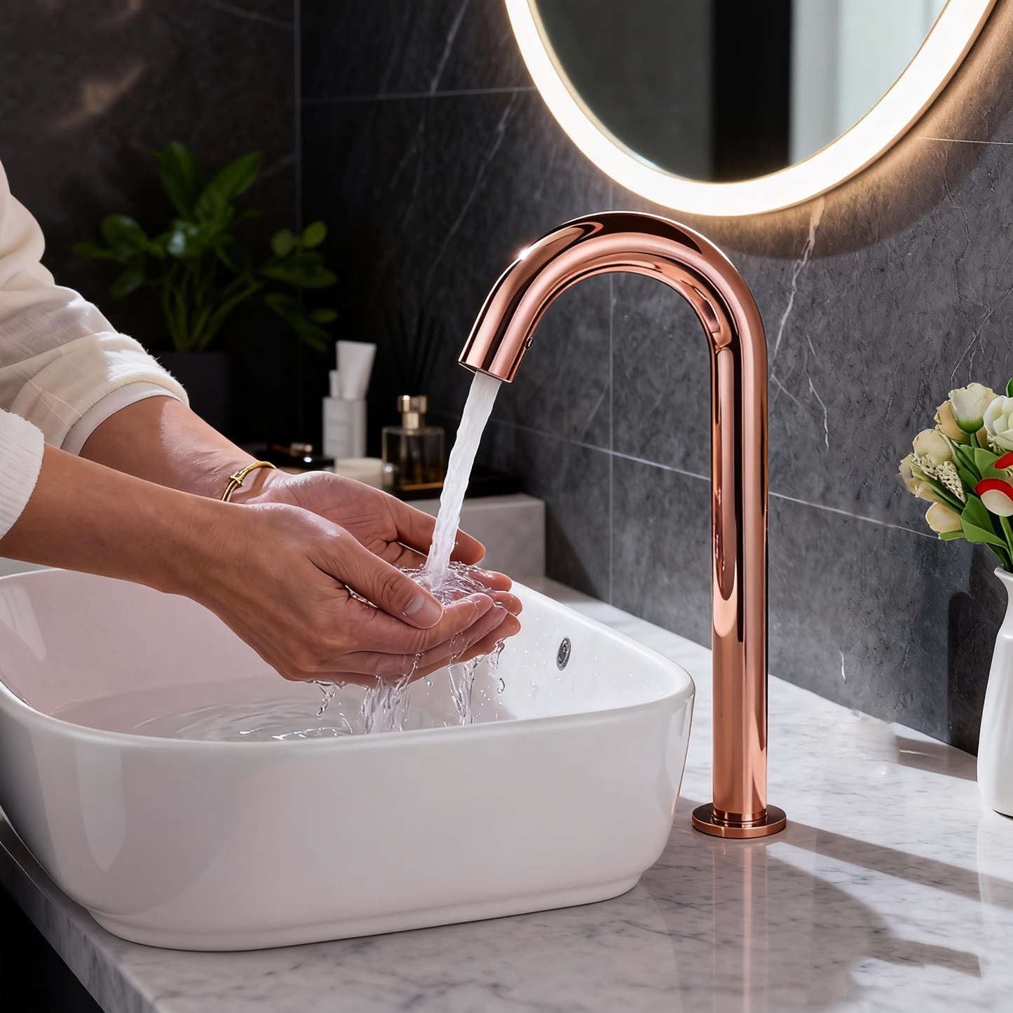 Sensomatica Cesaro sensorkraan rose goud | 330 mm