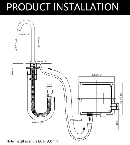 Sensomatica Cesaro sensorkraan rose goud | 330 mm