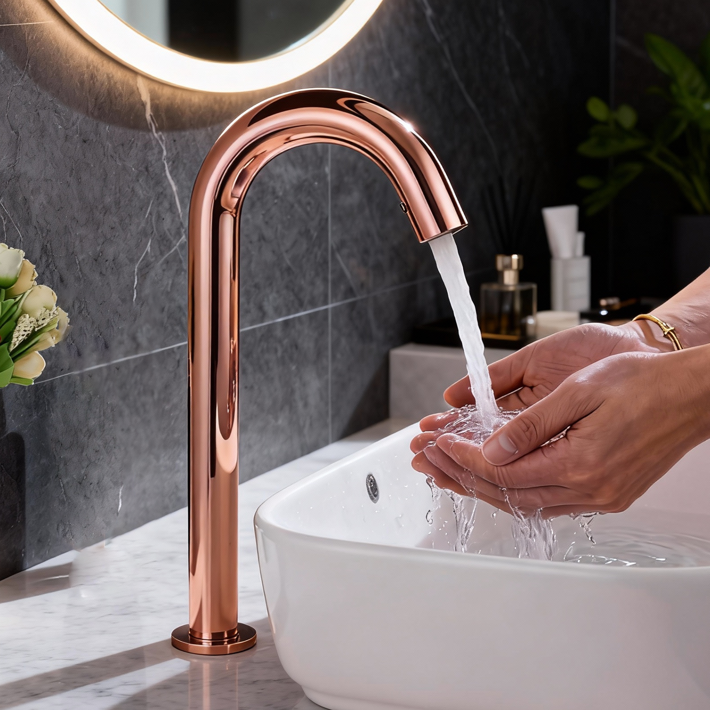 Sensomatica Cesaro sensorkraan rose goud | 330 mm