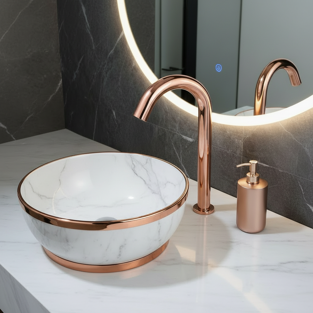 Sensomatica Cesaro sensorkraan rose goud | 330 mm