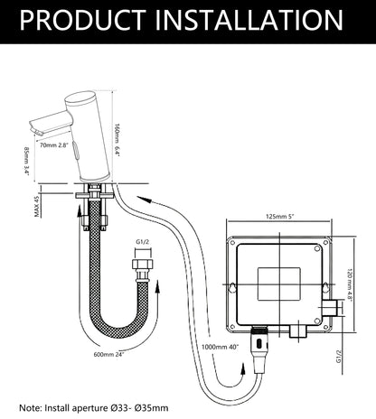 Sensomatica Corto Geborsteld Gouden Sensorkraan – Koud Model