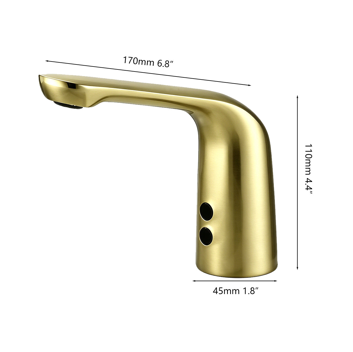 Sensomatica Eltisa Geborsteld Goud Sensorkraan | 170 MM