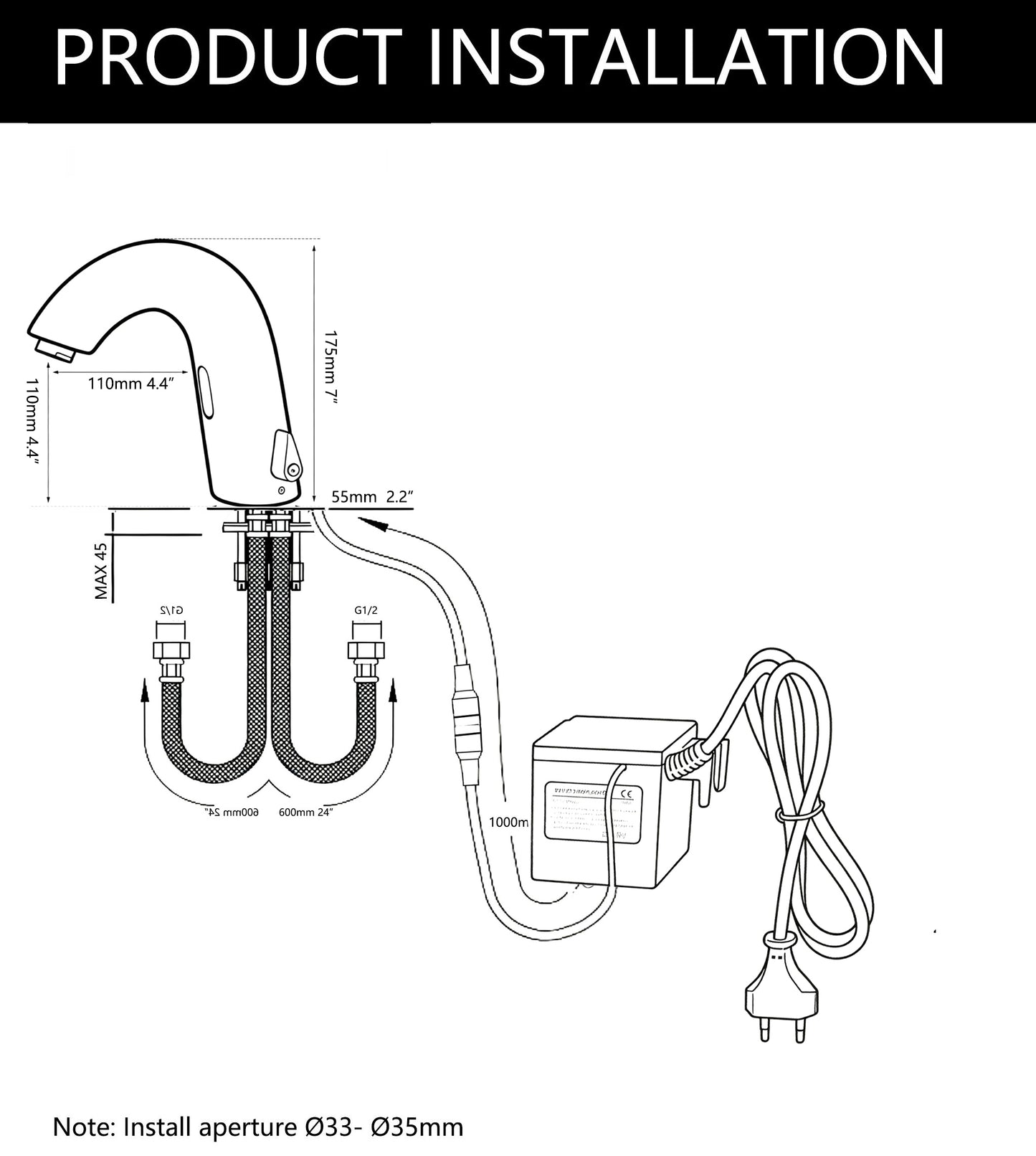 Sensomatica Grande Rubinetto Rose Goud | Warm  Koud | Dual Power