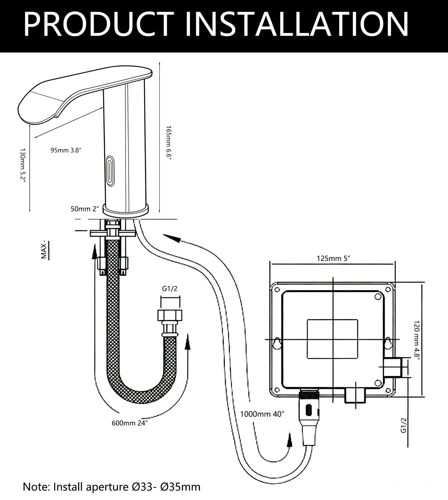 Sensomatica Kavo chroom sensorkraan | Koudwatermodel met watervaluitloop