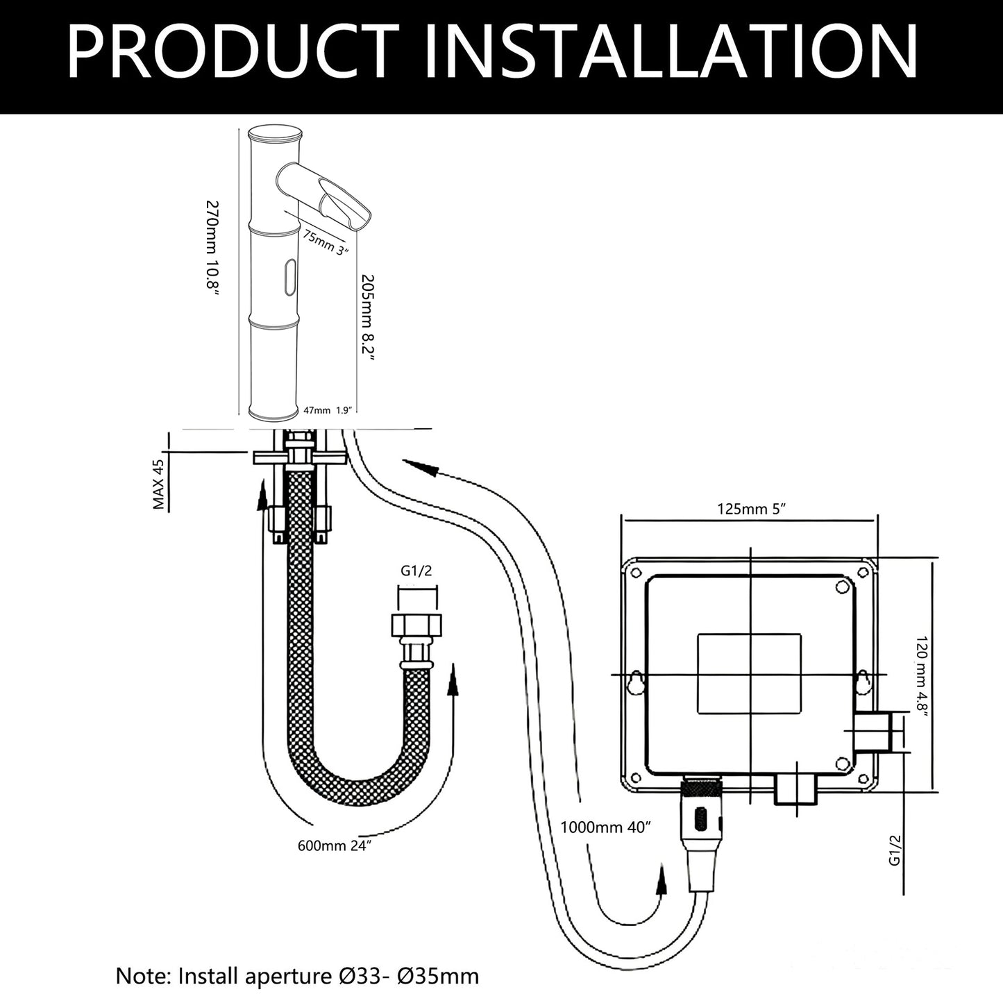 Sensomatica Kyoto Standard Sensor Kraan Brons