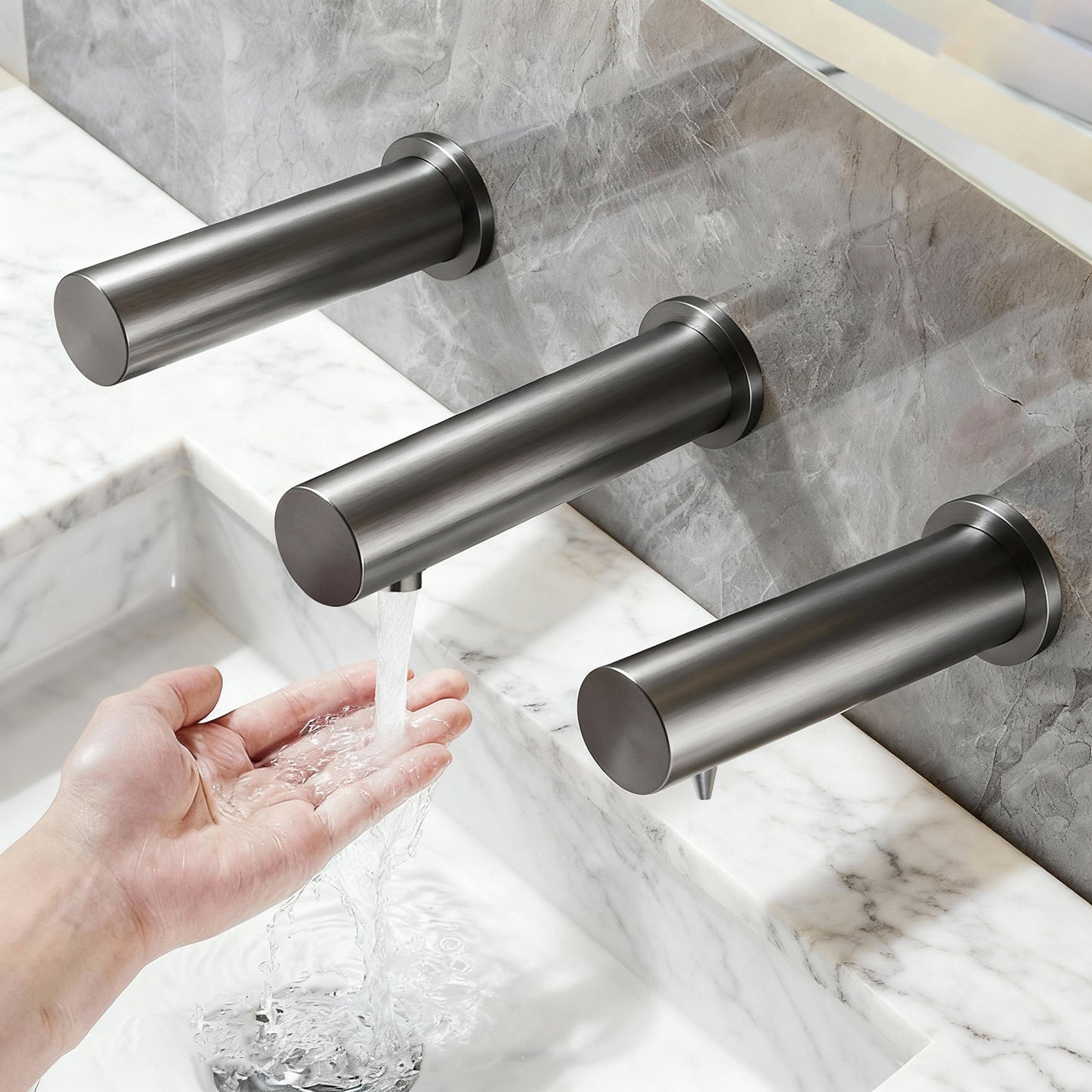 Sensomatica Napoli alles-in-1 sensorkraan gun metal