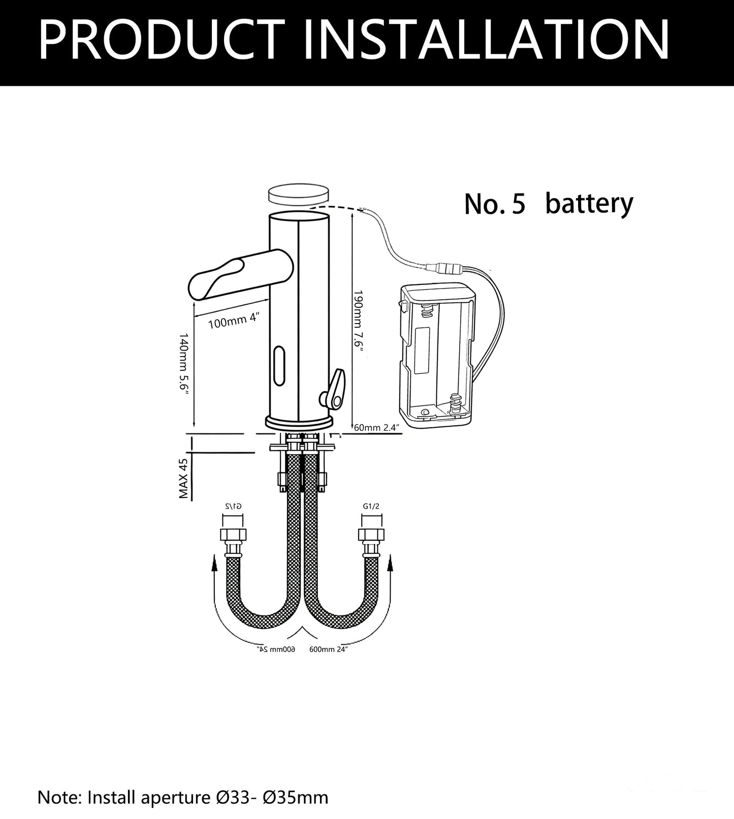 Sensomatica Waterval nikkel geborstelde sensorkraan model Orte