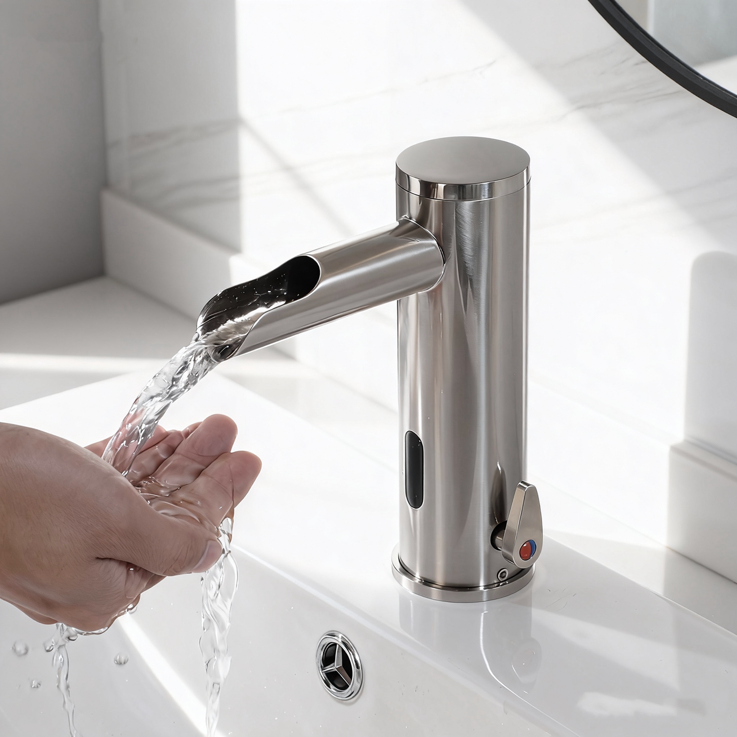 Sensomatica Waterval nikkel geborstelde sensorkraan model Orte