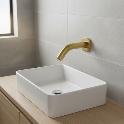 Sensomatica Pesaro korte sensorkraan geborsteld goud – 130 mm