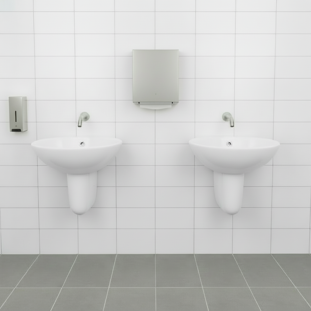 Sensomatica Pesaro geborsteld nikkel kort model 130 MM