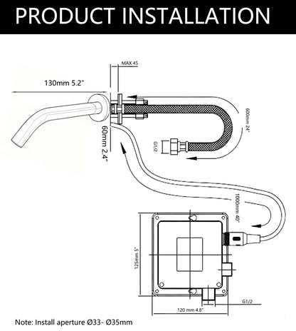 Sensomatica Pesaro gold sensor tap model 130 MM