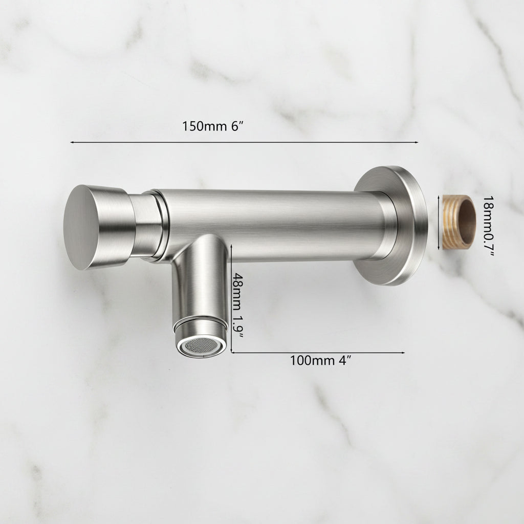 Sensomatica Verto zelfsluitende drukknop wandkraan 150 mm