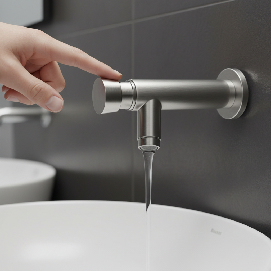 Sensomatica Verto zelfsluitende drukknop wandkraan 150 mm