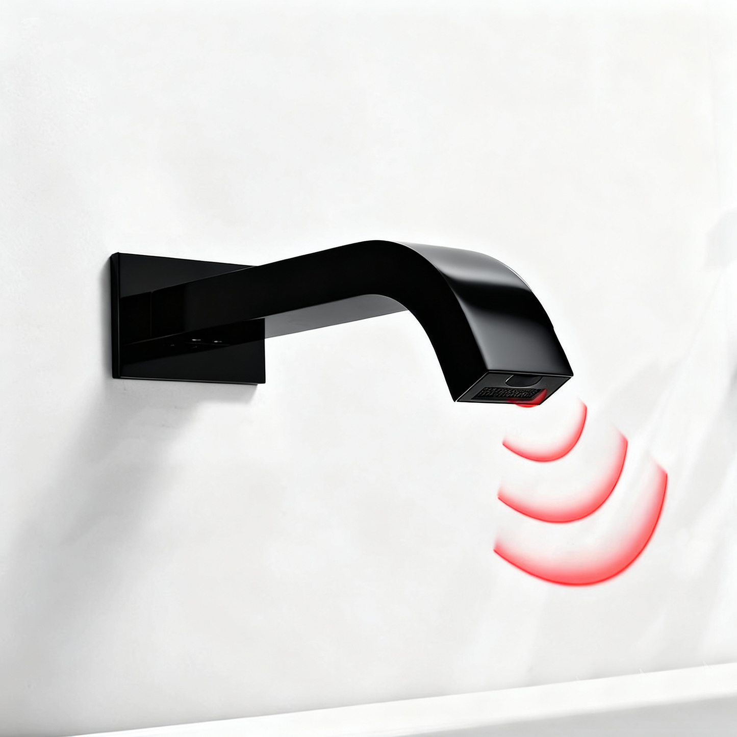 Sensomatica Arco wand sensorkraan zwart | Koudwater inbouwmodel