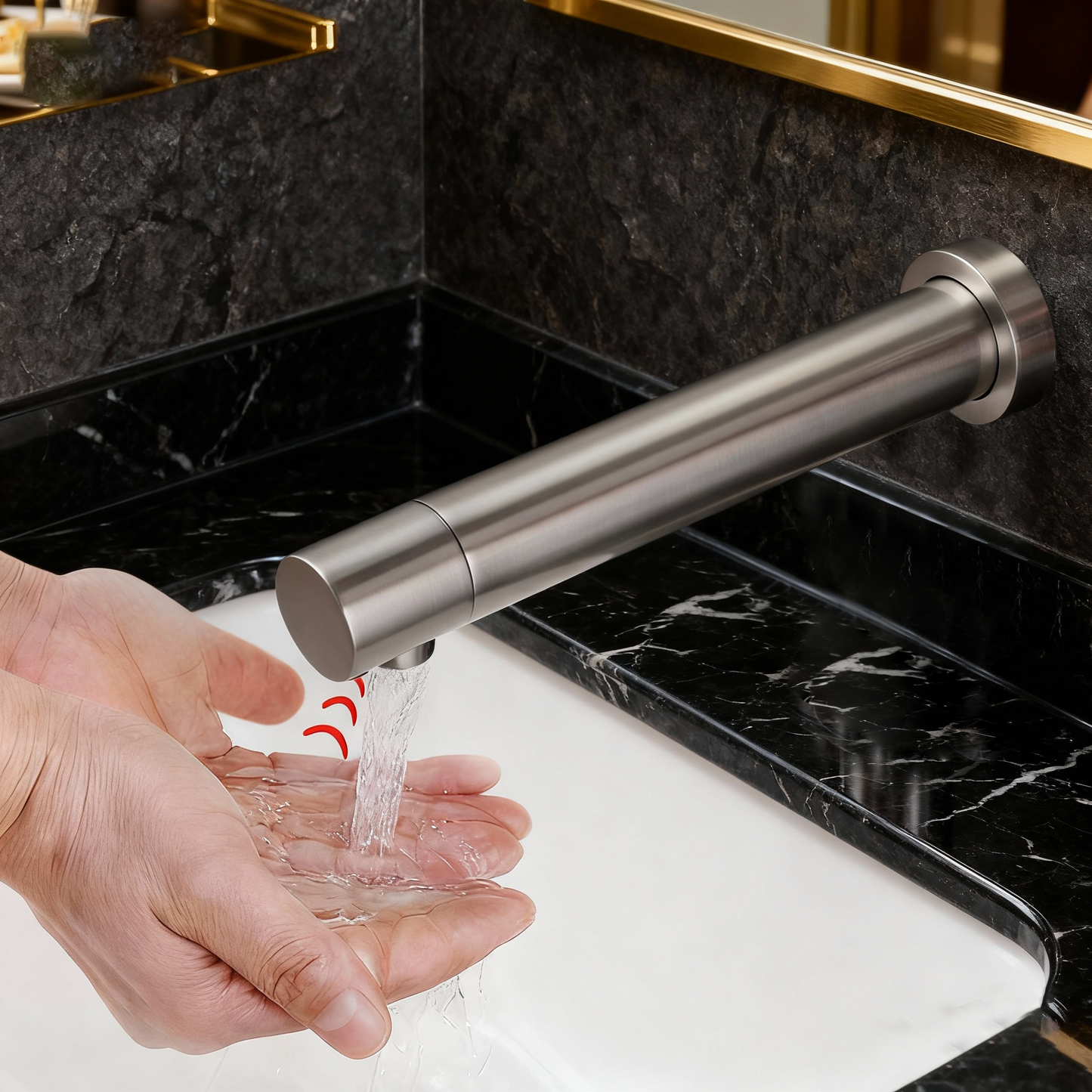 Sensomatica Baltic Geborsteld Nikkel Sensorkraan Muurmontage