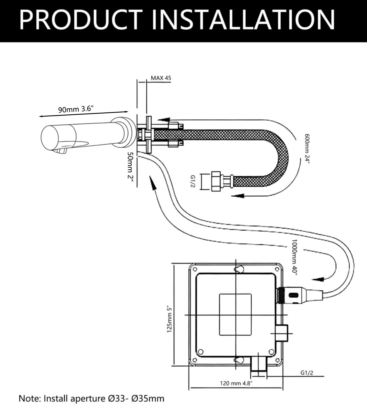 Sensomatica Baltic sensorkraan | Koudwater | 90 mm