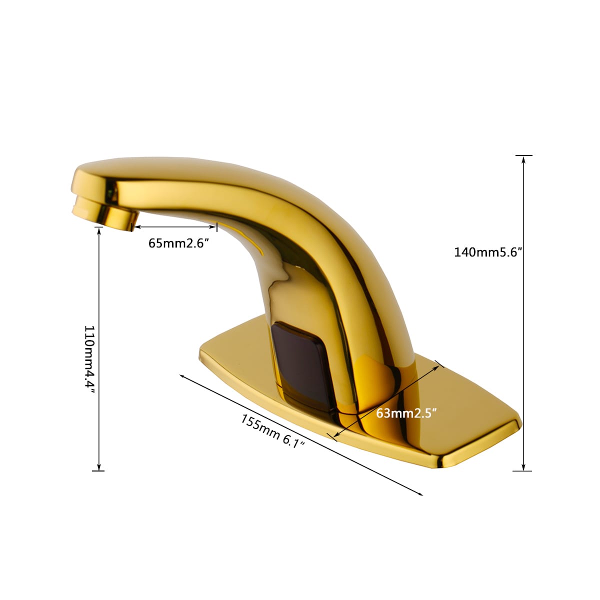 Bella gold colored sensor tap cold model