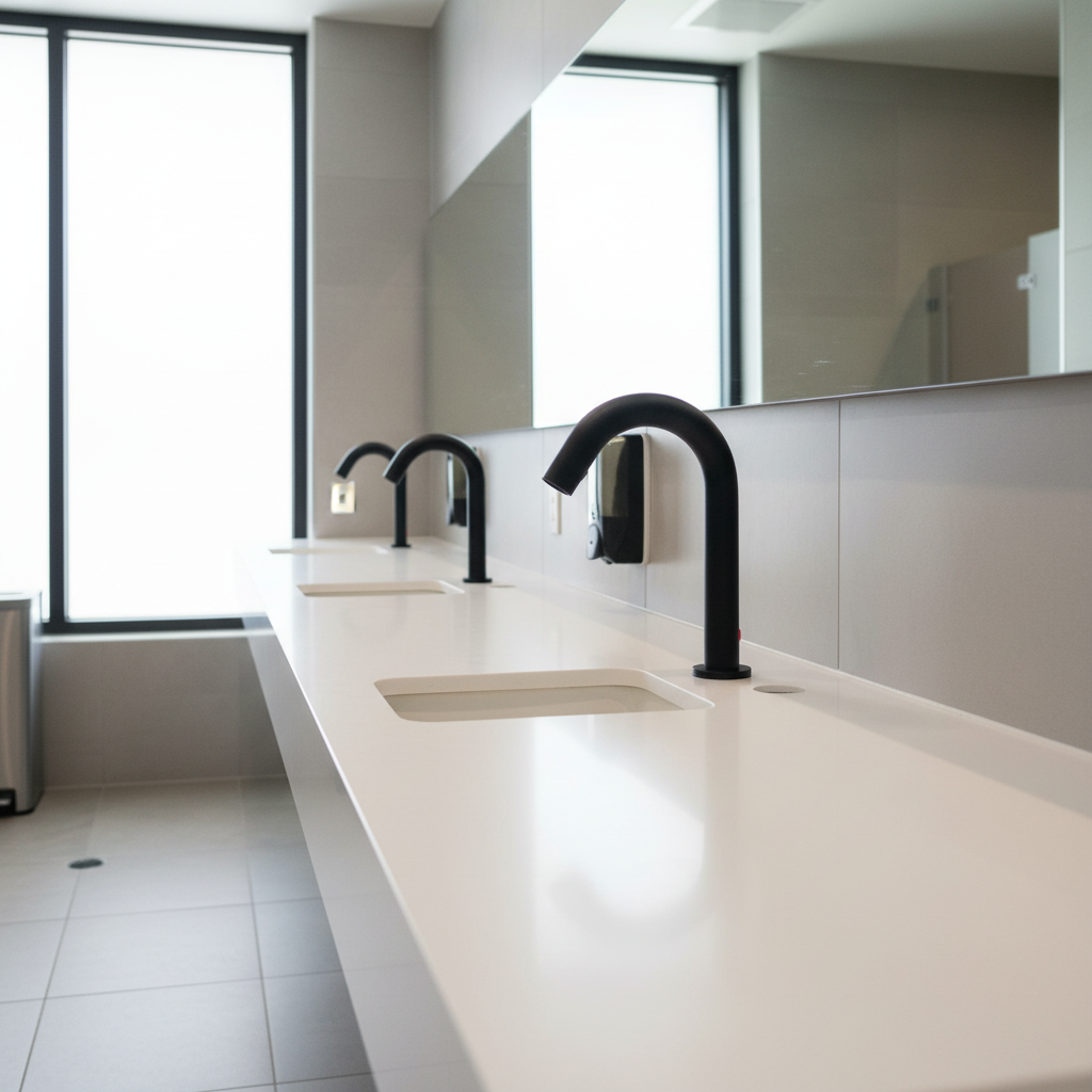 Sensomatica Cesaro schwarzer Sensorhahn, kurzes Modell, 175 mm