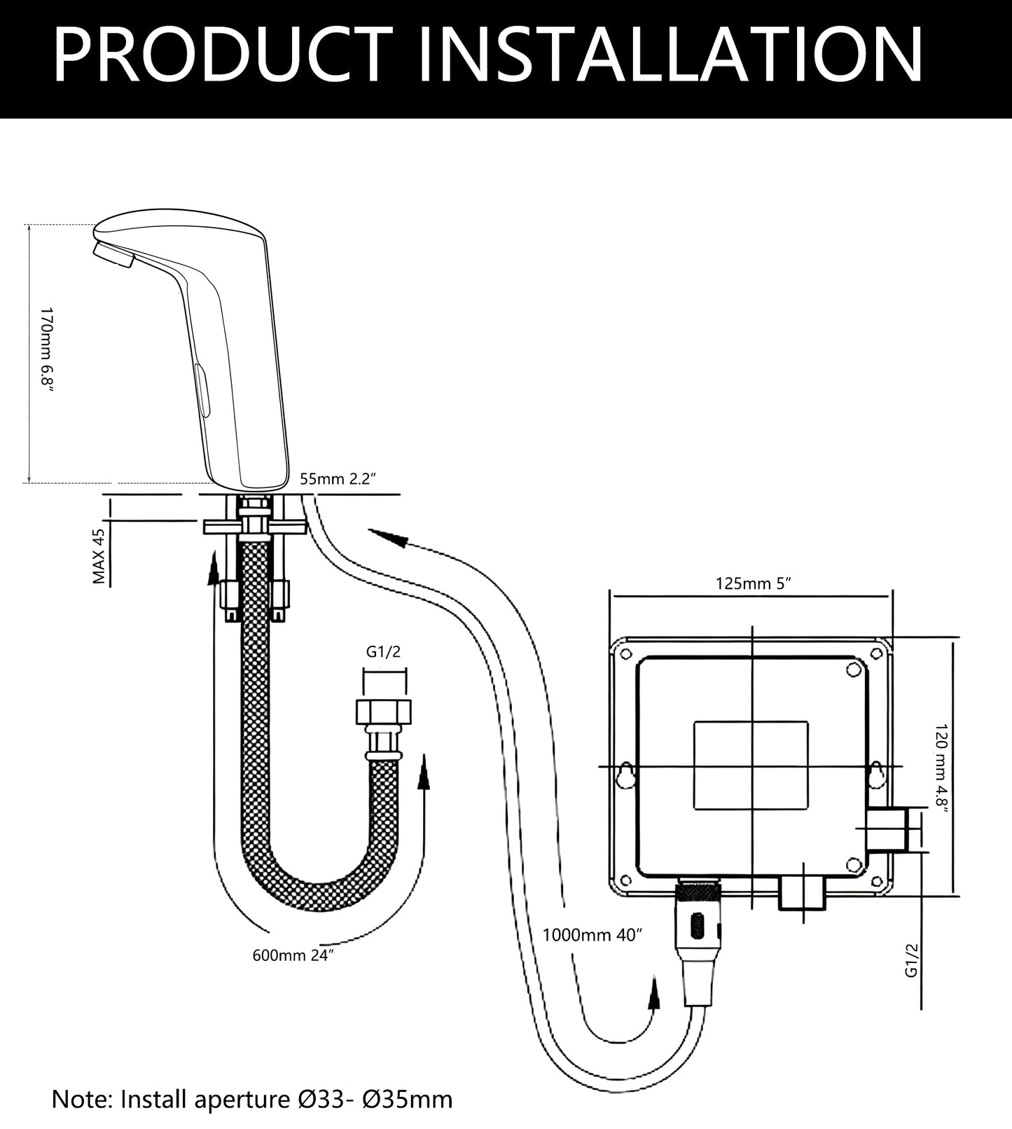 Sensomatica Milia goud sensorkraan