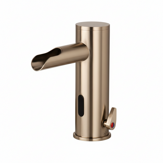 Sensomatica Waterfall Sensor-Wasserhahn aus gebürstetem Nickel, Modell Orte